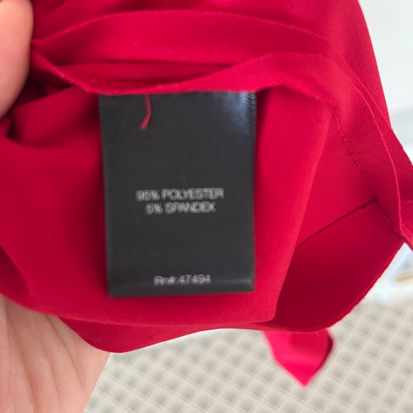 Norma Kamalo Elegant Red Off-Shoulder Dress - Picture 7 of 7